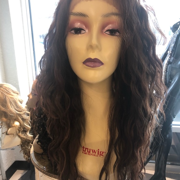 Brown highlight curly soft Swisslace Lacefront wig main image 4
